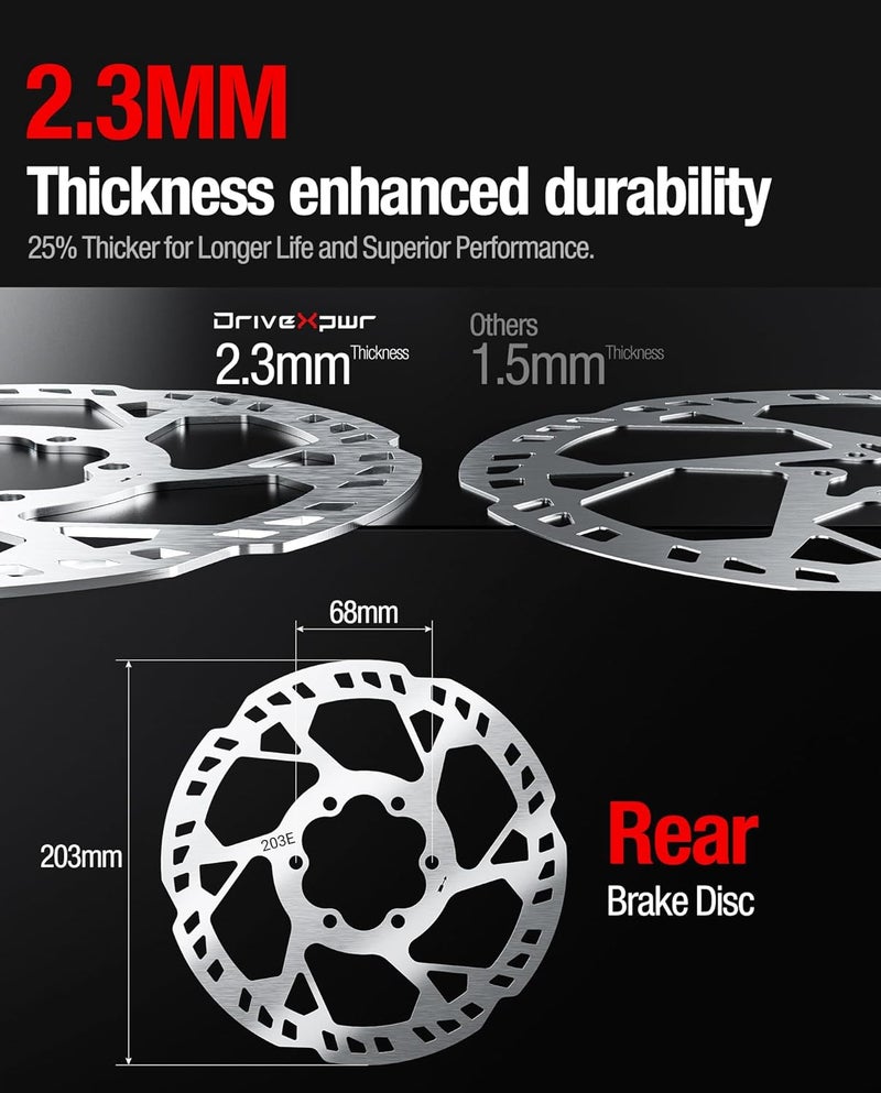 DriveXpwr Heavy-Duty 203 mm Thickened Stainless Steel Rear Brake Disc Rotor for for Talaria Road Legal (TL45) Talaria Sting Offroad （TL3000） - Image 2